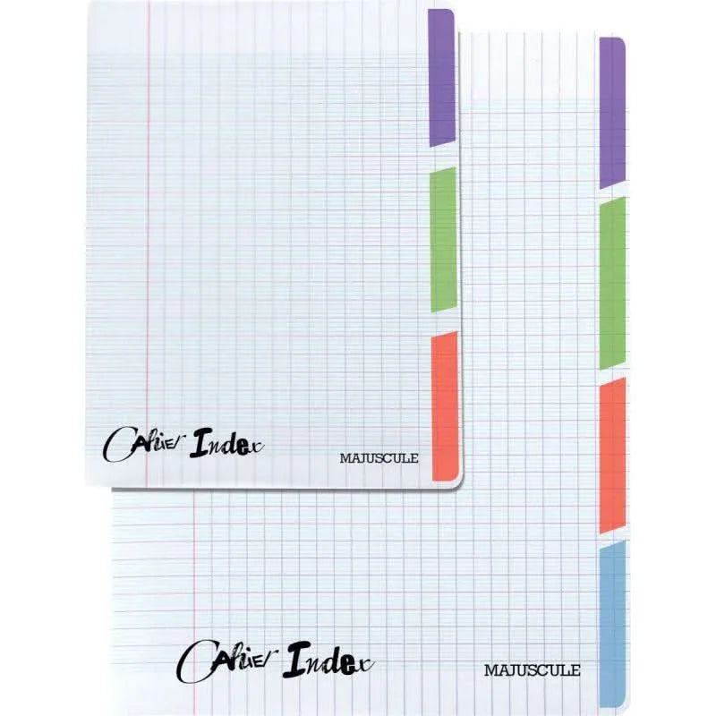Cahier 17x22, 96 pages 3 index, seyès, 90gr, polypro incolore - Ma Rentrée Facile