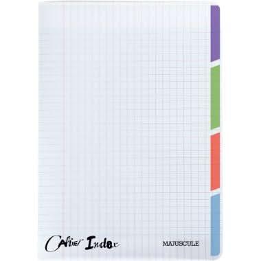 Cahier 21x29.7, 96 pages 4 index, séyès, 90gr, polypro incolore - Ma Rentrée Facile