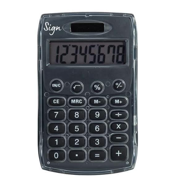 Calculatrice de Poche 8 chiffres SIGN bleue ou noire - Ma Rentrée Facile