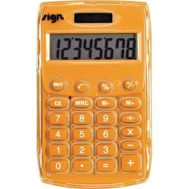 Calculatrice de Poche 8 chiffres SIGN Orange - Ma Rentrée Facile