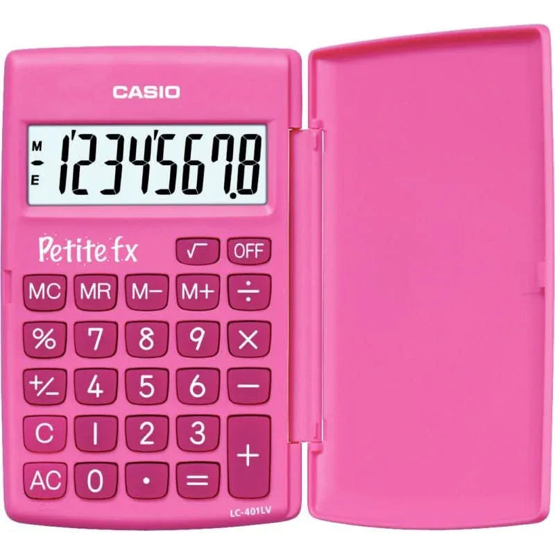 Calculatrice de poche 8 chiffres CASIO PETITE FX ROSE - Ma Rentrée Facile