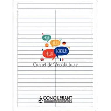 Carnet de vocabulaire, 17x22, 96 pages, 90g, Conquérant - Ma Rentrée Facile