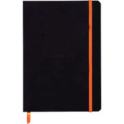 Carnet RHODIARAMA ,A5, 160 pages, ligné, couverture souple en simili cuir, noir - Ma Rentrée Facile