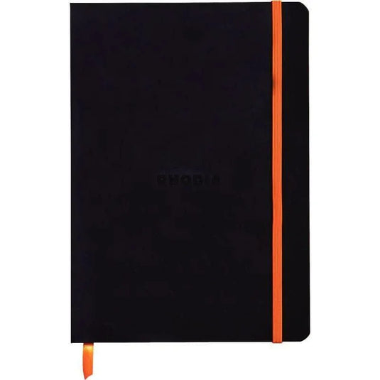 Carnet RHODIARAMA ,A5, 160 pages, ligné, couverture souple en simili cuir, noir - Ma Rentrée Facile