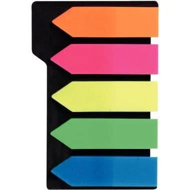 Carte de 5 x 25 index flèches coloris assortis transparents - Ma Rentrée Facile
