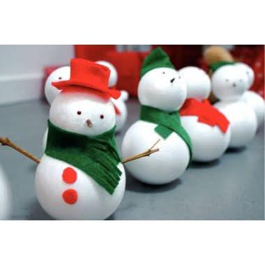 Carton de 100 boules polystyrène blanches avec 5 diamètres assortis : 30mm, 50mm, 60mm, 70mm et 80mm - Ma Rentrée Facile