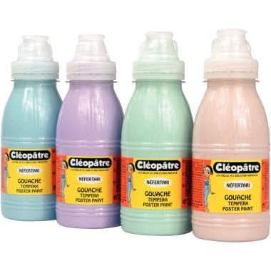 Carton de 4 flacons 500ml de peinture pailletée, coloris pastel - Ma Rentrée Facile