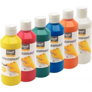 Carton de 6 flacons 250ml de gouache aux doigts assortis - Ma Rentrée Facile