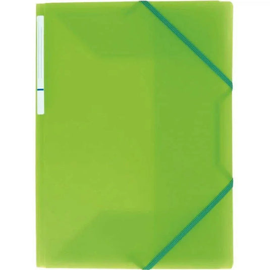 Chemise plastique translucide 3 rabats à élastiques Color Fresh, vert - Ma Rentrée Facile