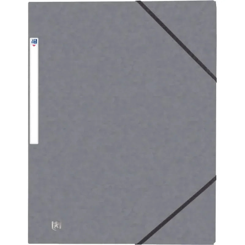 Chemise cartonnée 3 rabats à élastiques OXFORD gris - Ma Rentrée Facile