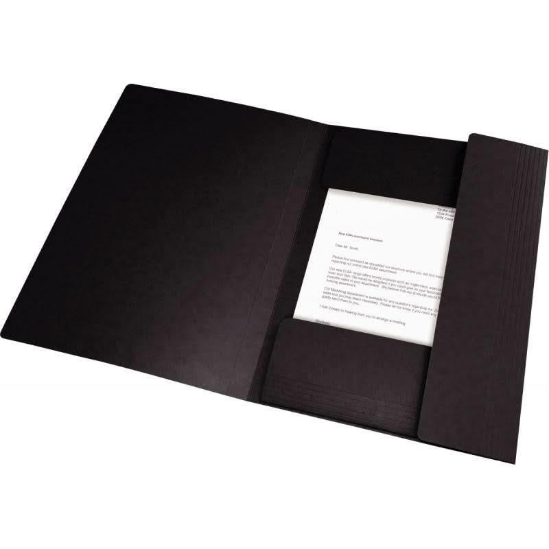 Chemise cartonnée 3 rabats à élastiques OXFORD noir - Ma Rentrée Facile