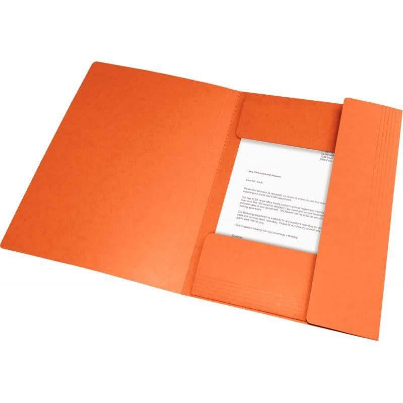 Chemisecartonnée 3 rabats à élastiques OXFORD orange - Ma Rentrée Facile