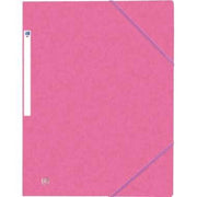 Chemise cartonnée 3 rabats à élastiques OXFORD rose - Ma Rentrée Facile