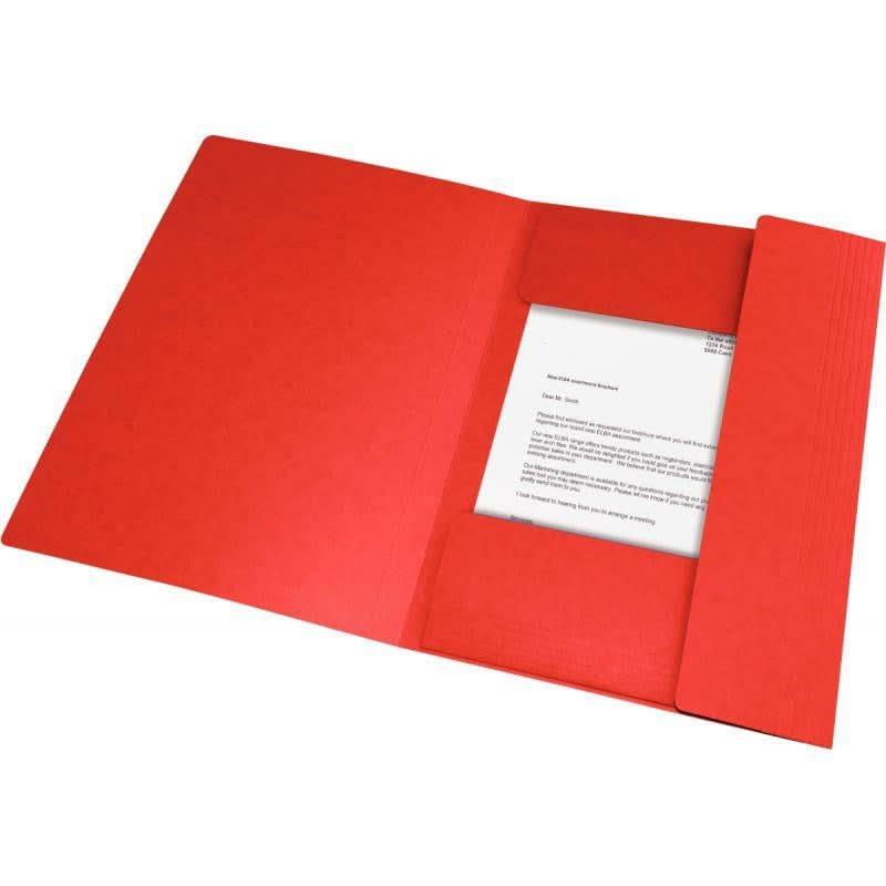 Chemise cartonnée 3 rabats à élastiques OXFORD rouge - Ma Rentrée Facile