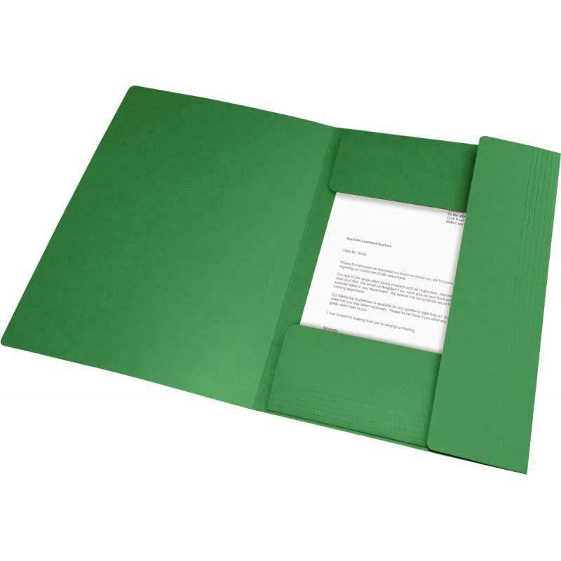 Chemise cartonnée 3 rabats à élastiques OXFORD vert - Ma Rentrée Facile