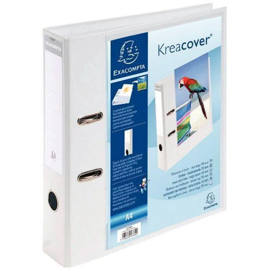 Classeur à levier personnalisable, EXACOMPTA, A4+, dos 7 cm, blanc - Ma Rentrée Facile