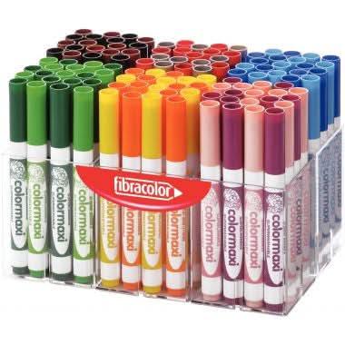 Classpack de 120 feutres pointe large Colormaxi Fibracolor assortis - Ma Rentrée Facile