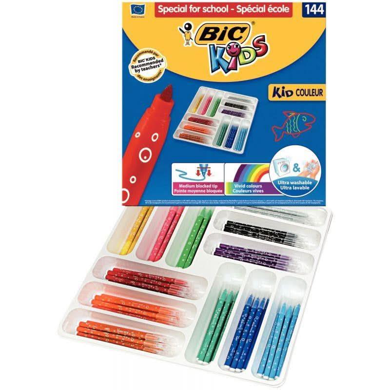 Classpack 144 feutres pointe moyenne Bic Kids couleurs - Ma Rentrée Facile