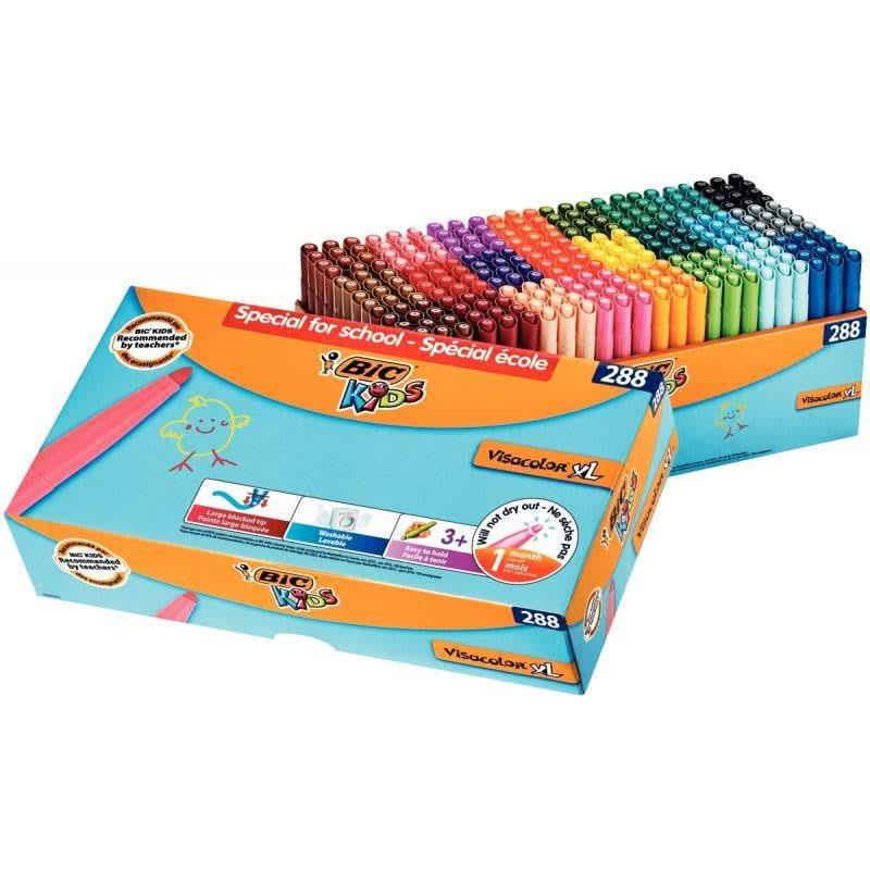 Classpack de 288 feutres pointe extra large Bic Kids Visacolor dont 50 gratuit - Ma Rentrée Facile