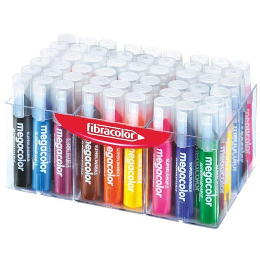 Classpack de 50 marqueurs pointe extra-large Mégacolor Fibracolor assortis - Ma Rentrée Facile