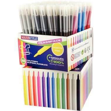 Classpack de 144 feutres pointe fine Majuscule - Ma Rentrée Facile