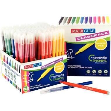 Classpack de 144 feutres pointe fine Majuscule - Ma Rentrée Facile