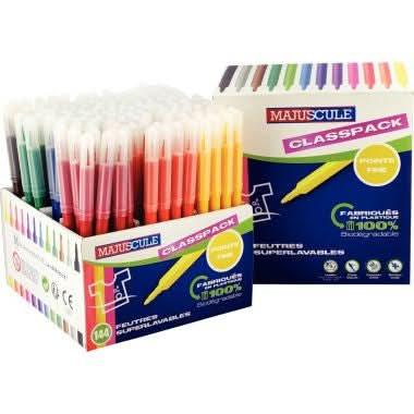 Classpack de 144 feutres pointe fine Majuscule - Ma Rentrée Facile