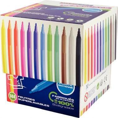 Classpack de 144 feutres pointe moyenne Majuscule - Ma Rentrée Facile