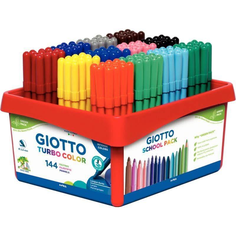 Classpack de 144 feutres pointe moyenne Giotto Turbo Color - Ma Rentrée Facile