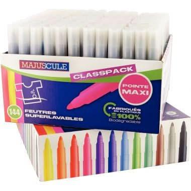 Classpack de 144 maxi feutres pointe large Majuscule - Ma Rentrée Facile