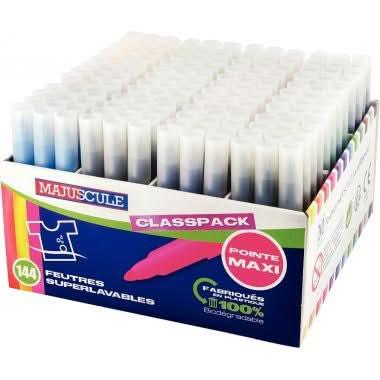 Classpack de 144 maxi feutres pointe large Majuscule - Ma Rentrée Facile