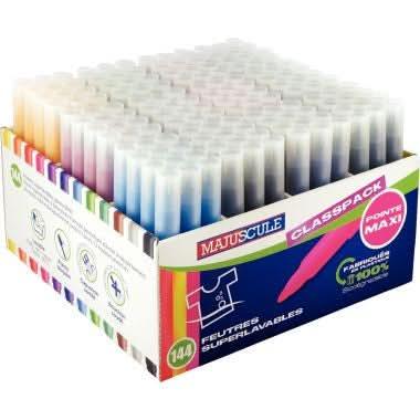Classpack de 144 maxi feutres pointe large Majuscule - Ma Rentrée Facile