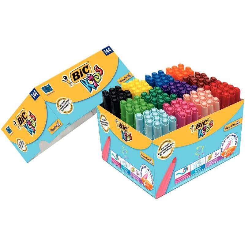 Classpack de 144 feutres feutres pointe extra large Bic Kids Visa Color XL dont 20 gratuits - Ma Rentrée Facile