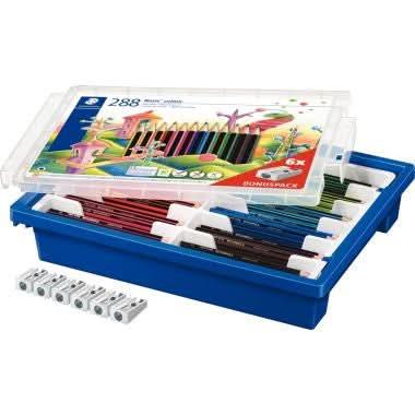 Classpack de 288 crayons de couleur Noris colour 185 dont 24 gratuits + 6 taille-crayons médium - Ma Rentrée Facile