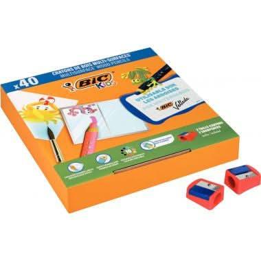 Classpack de 40 crayons multi surface BIC Kids coloris assortis + 2 tailles-crayons - Ma Rentrée Facile