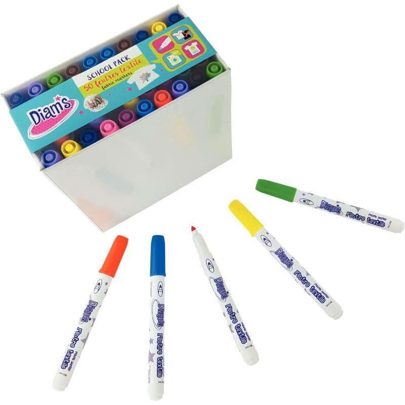 Classpack de 50 feutres textile Diam's - Ma Rentrée Facile