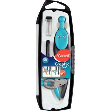 Coffret compas 3 pièces (mine et bague) Graphic Maped - Ma Rentrée Facile