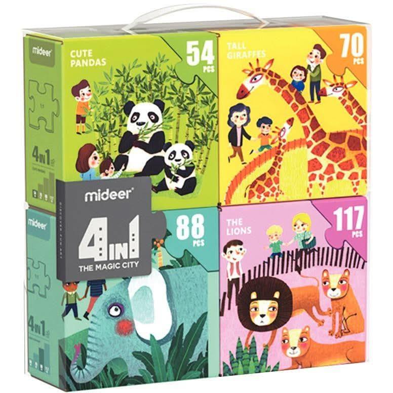 Coffret de 4 puzzles progressifs, les animaux du zoo - Ma Rentrée Facile