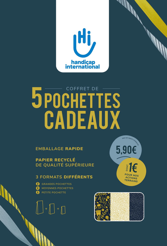Coffrets de 5 pochettes cadeaux Handicap International - Ma Rentrée Facile