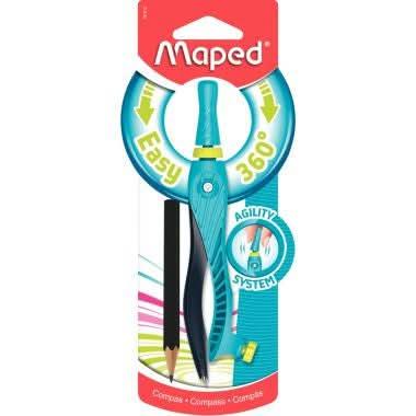 Compas à bague KID'Z 360° Maped coloris aléatoires rose ou bleu - Ma Rentrée Facile