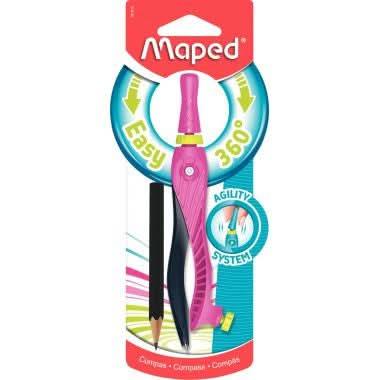 Compas à bague KID'Z 360° Maped coloris aléatoires rose ou bleu - Ma Rentrée Facile