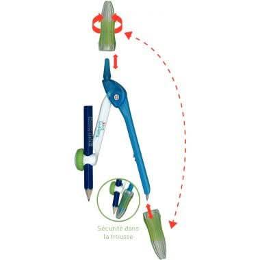 Compas à bague métal TWIST'N SAFE Wonday - Ma Rentrée Facile