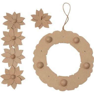 Couronne de fleurs en carton brun Decopatch - Ma Rentrée Facile