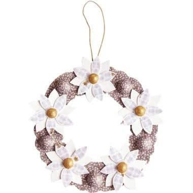 Couronne de fleurs en carton brun Decopatch - Ma Rentrée Facile