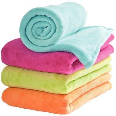 Couverture polaire microfibre 100x75cm abricot - Ma Rentrée Facile