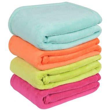Couverture polaire microfibre 100x75cm anis - Ma Rentrée Facile