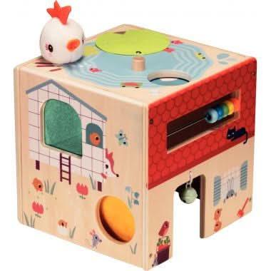 Cube d'activités la ferme en bois LILLIPUTIENS - Ma Rentrée Facile