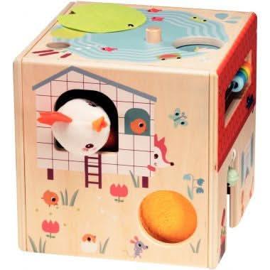 Cube d'activités la ferme en bois LILLIPUTIENS - Ma Rentrée Facile