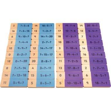 Domino addition soustraction en bois - Ma Rentrée Facile