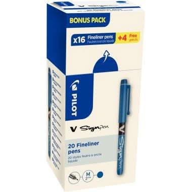 Ecopack de 16+4 feutres VSign bleus - Ma Rentrée Facile